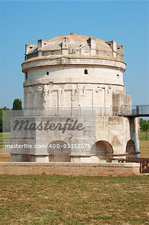 Mausoleum of Theodoric in Ravenna. In the year 520 the barbarian king Theodoric the Great made this mausoleum built as his future grave. Lately the mausoleum become a Christian oratory. The mausoleum was inscribed as UNESCO World Heritage in 1966