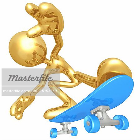 A Skateboarding Concept And Presentation Figure In 3D