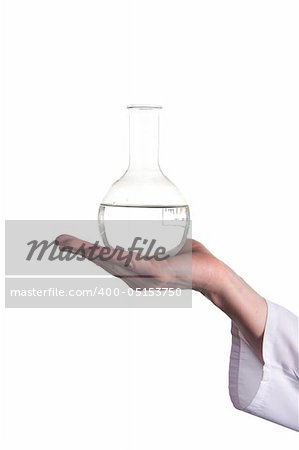 Flask with reagent. Research laboratory series. Isolated.