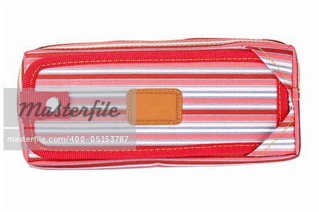 A red pencil case isolated on white background