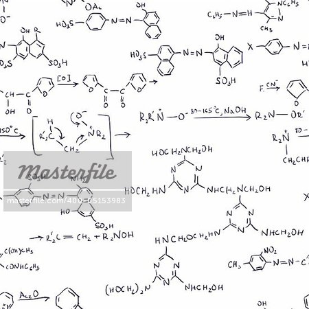 Chemistry Formulas. Seamless abstract background. Vector illustration.