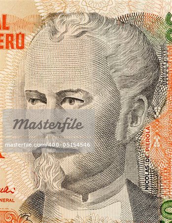 Nicolas de Pierola on 50 Intis 1987 Banknote from Peru. Peruvian finance minister and twice president of the republic.