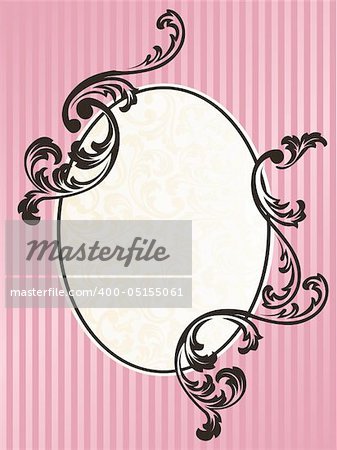 Elegant Frame design inspired by French rococo style. Graphics are grouped and in several layers for easy editing. The file can be scaled to any size.