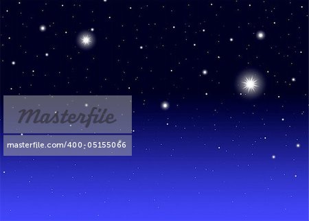Night sky with a stars gradient illustration
