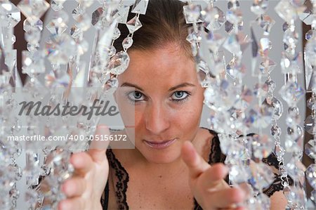 Young brunette attractive Woman portrait with glitter