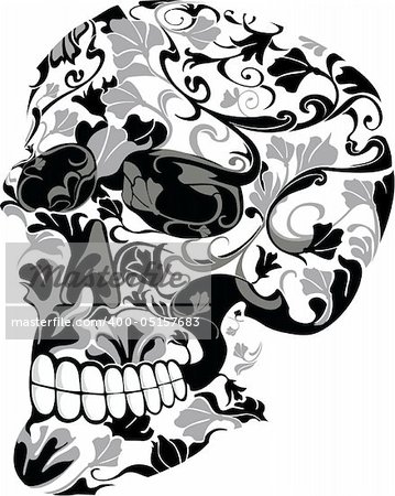 Skull consisting of flowers