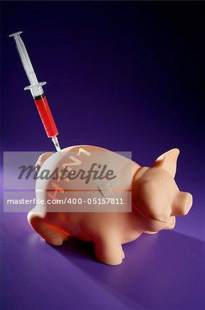 Injection to a pig,A h1n1 vaccine health metaphor