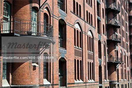 detail of the old Speicherstadt in the harbor of Hamburg