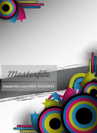 abstract retro flyer for design