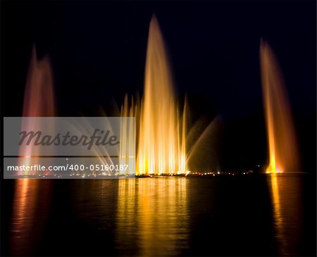 beautiful show with fountains and music in Planten un Blomen, Hamburg