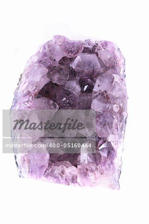 violet amethyst isolated on the white background