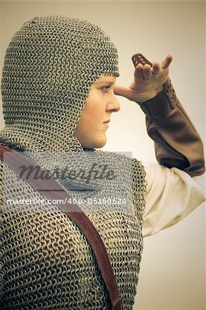 woman / medieval armor / historical story  / retro split toned