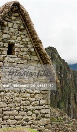 Guard house in Machu Picchu Peru