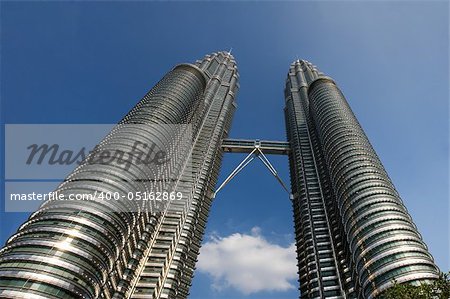 The Petronas Twin Towers in Kuala Lumpur, Malaysia are the tallest twin buildings in the world.