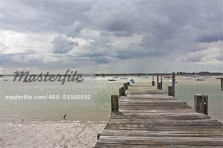 jetty at burnham on crouch with cloudy sky
