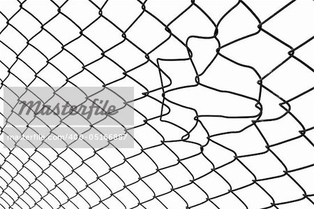 Chain link fence with a diminishing perspective