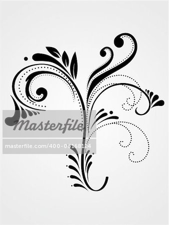 illustration of black filigree pattern tattoo