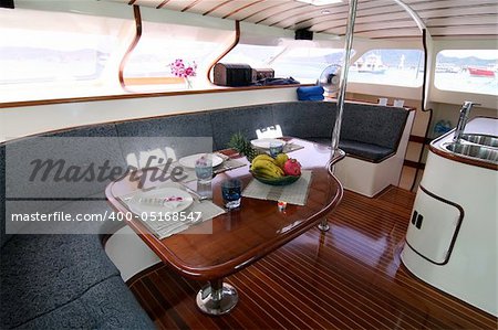 Interior of a luxury yacht.