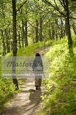 woman hiking at gredos mountains in avila spain