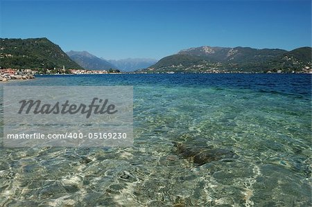 panoramic view of the Orta lake (Italy)