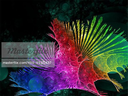 Abstract elegance background. Rainbow palette. Raster fractal graphics.