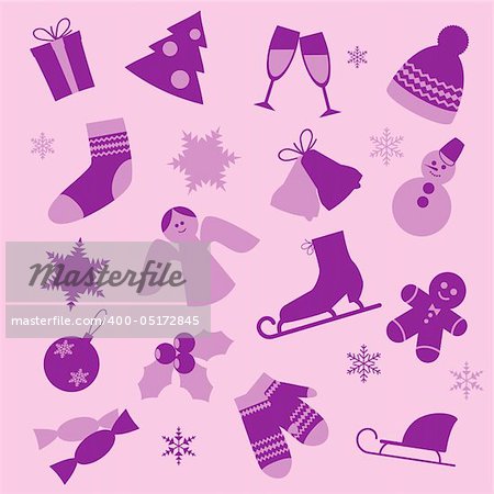 Vector winter design elements. Isolated. EPS 8, AI, JPEG