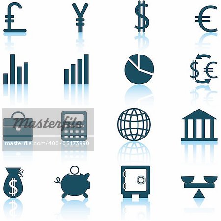 Financial icons set. Vector illustration.