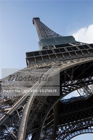 Abstract view of the Eiffel Tower in Paris, France