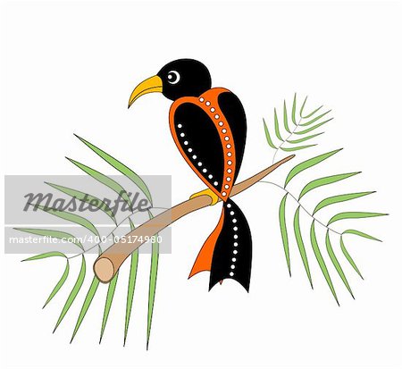 Decorative bird. Vector illustration. Vector art in Adobe illustrator EPS format, compressed in a zip file. The different graphics are all on separate layers so they can easily be moved or edited individually. The document can be scaled to any size without loss of quality.