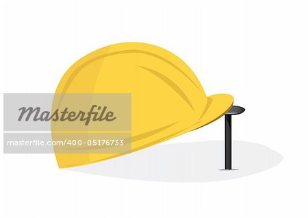 an illustration of an hard hat carpenter equipment