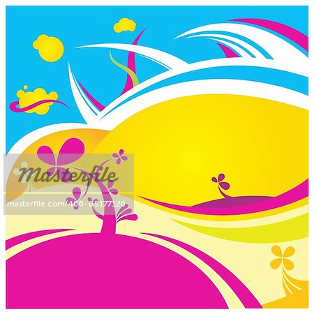 crazy color abstract flower vector background