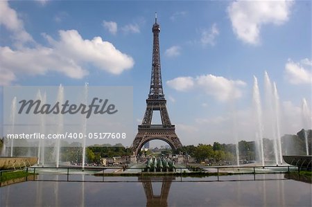 View of Eiffel tower from Trocadero. Paris, France
