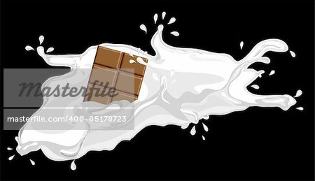 illustration of milk with chocolate