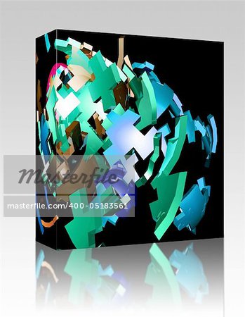 Software package box Abstract background illustration of shattered colorful geometric shapes