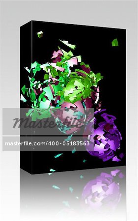 Software package box Abstract background illustration of shattered colorful geometric shapes