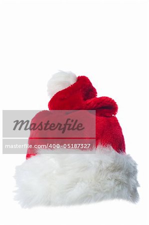 Santa's red hat isolated over white background