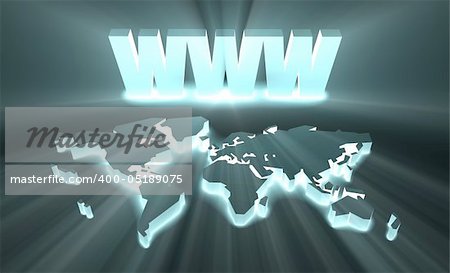 WWW World Wide Web Internet Online in 3d