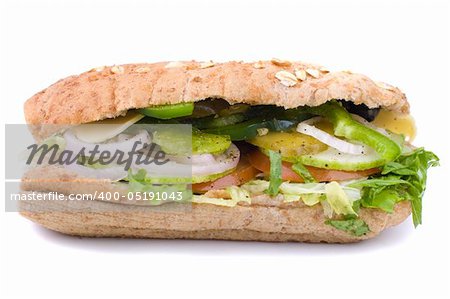 vegetarian sandwich isolated in white