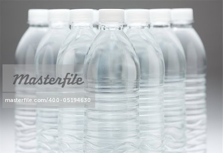 Water Bottles Abstract Image on a Gradated Background.