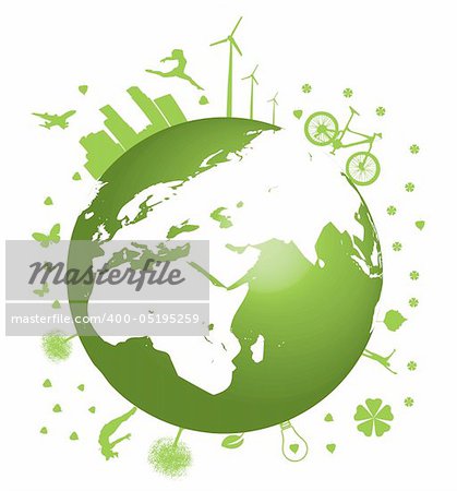 Green Earth concept vector illustration on white