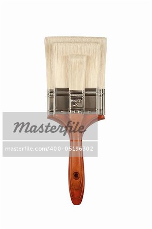 Three Different Sized Paint Brushes Isolated on White with Clipping Path.