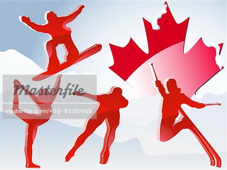 Canada Vancouver Winter Games 2010. Editable Vector Illustration