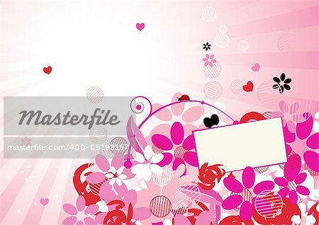 Pink floral background for your design