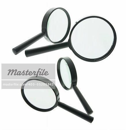 Magnifying Glasses on Isolated White Background