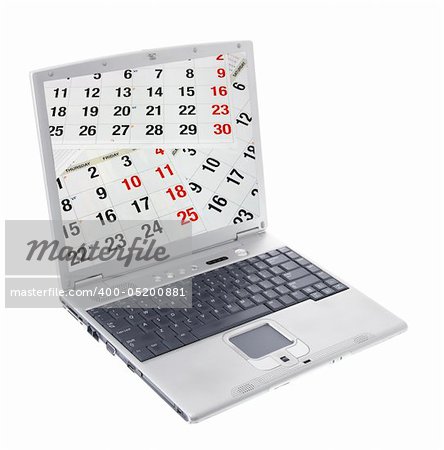 Laptop Computer on Isolated White Background