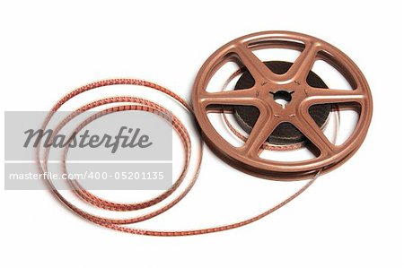 Movie Film Reel on Isolated White Background