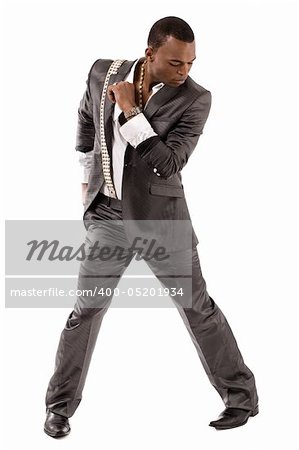 Black person dance on isolated background