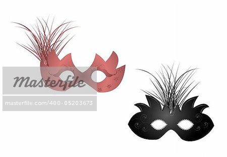 Realistic illustration of carnival masks - vector