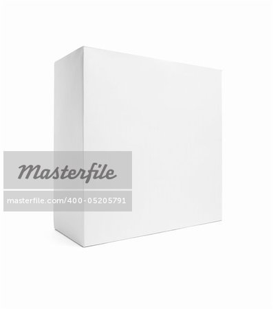 Blank White Box Isolated on a White Background Ready for Your Own Graphics.