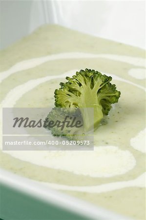 Delicious broccoli cream soup with sour cream
